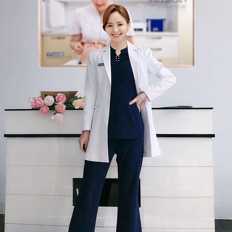 Medical Lab Years - Белый медицинский халат с длинным рукавом,