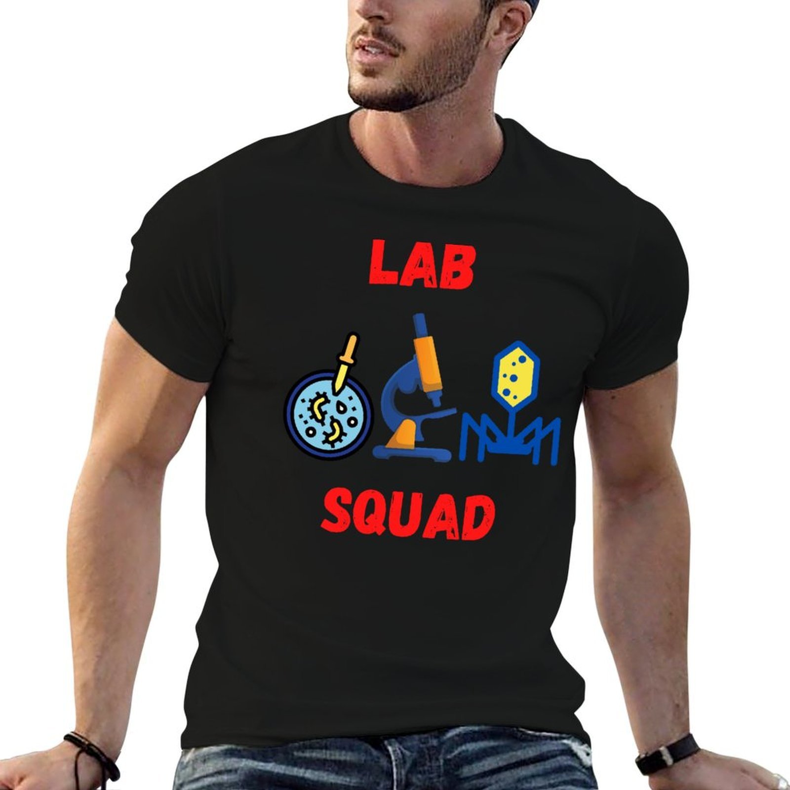 Medical Lab Graphics - Забавная футболка с надписью LAB SQUAD